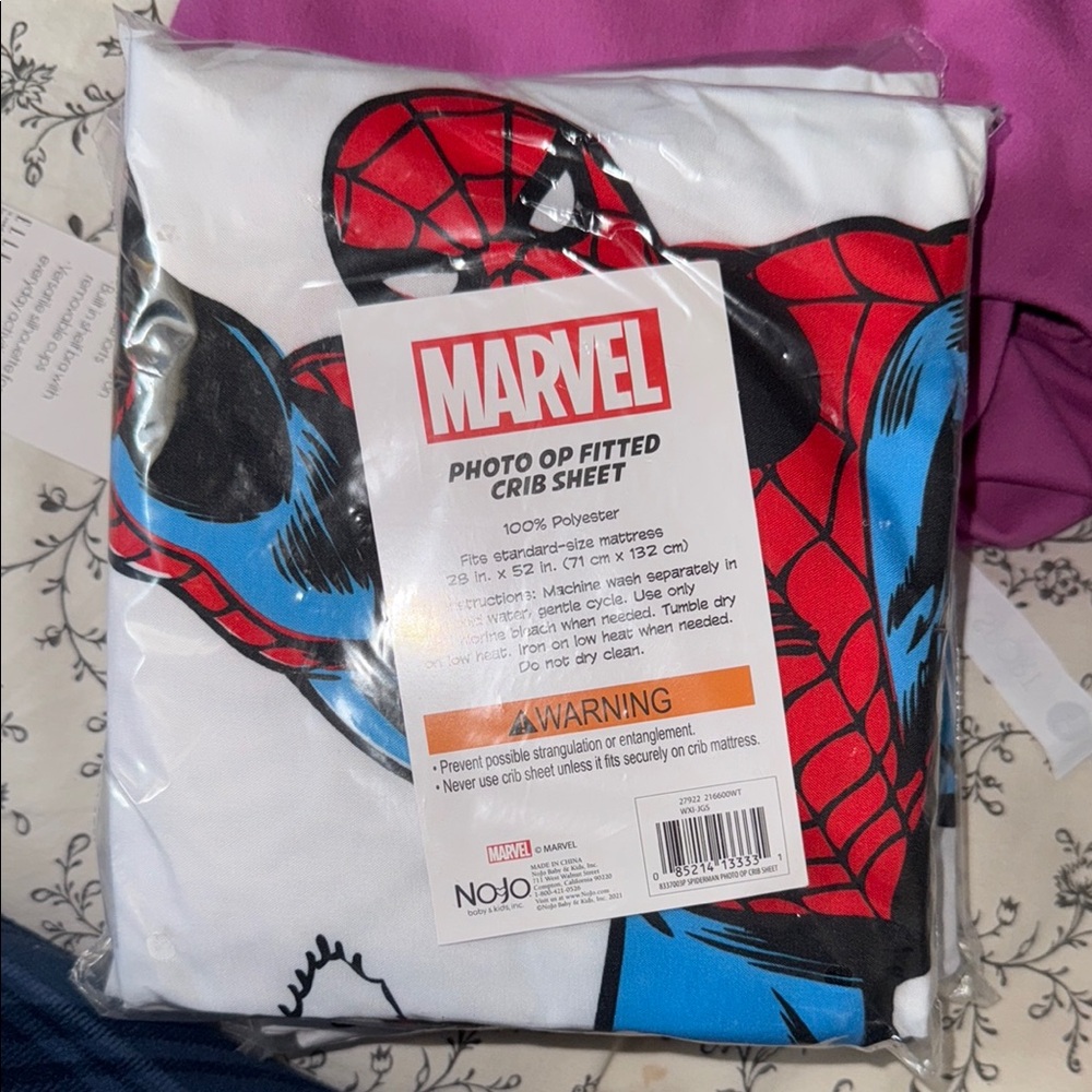 Marvel Spider-Man Photo Op Crib Sheet - Red, Blue, Black